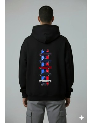 Lorvex Araba Sırt Baskılı Oversize Erkek Sweatshirt