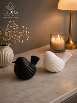 Triora Design Ikili Kuş Dekor Objesi – Modern Minimal Ev Dekoru, Salon ve Ofis Biblosu