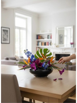 Mono Decors Vazo Siyah Boyalı Ufo Model