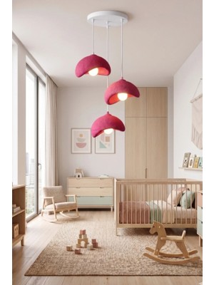 the mr east Beton Görünümlü 3 Lü Dekoratif Sarkıt Avize 30X22 cm Pla Modern Ev Aydınlatması