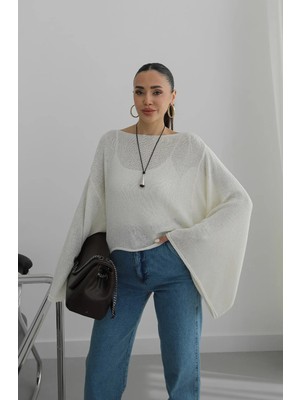 Havoş Ekru Yarasa Kol Merserize Bluz
