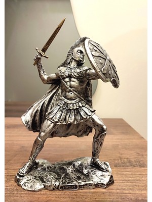 Antioch Art and Design Truva Savaşçısı Achilles Biblo 24 cm Özel Tasarım Dekoratif Heykel Ev ve Ofis Dekoru Hediyelik