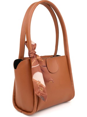 Sargınlar Kadın Fularlı Fermuar Kapamalı Shopper El ve Omuz Çantası