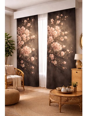 Beydex 100X250 Ölçüsünde 1 Adet Salon ve Yatak Odası Fon Perde Baskılı Fon Perde