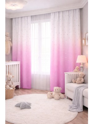Beydex 140X260 Ölçüsünde 2 Adet Bebek Odası Çocuk Odası Baskılı Fon Perde