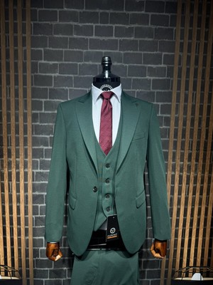 Dupont Classics Dupont Erkek Yelekli Takım Elbise - Likralı Zara Kumaş Slim Fit Kırlangıç Yaka 6 Drop