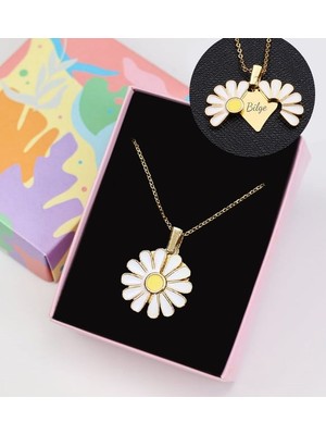 Keyfim Shop Kişiye Özel Papatya Temalı Kolye