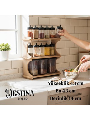 Destina Ahşap Mutfak Rafı-Çok Amaçlı Raf-Tezgah Rafı