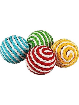 Get Store Busstier Ipli Kedi Topu, Ipli Sarma Kedi Oyuncağı, Renkli Ses Çıkaran Kedi Topu 2 Adet
