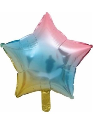 BenimMarifetlerim Gökkuşağı Yıldız Folyo Balon 18 Inch 45 cm