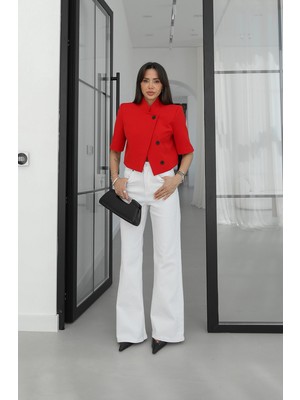Havoş Beyaz Tintli Wide Leg Jean