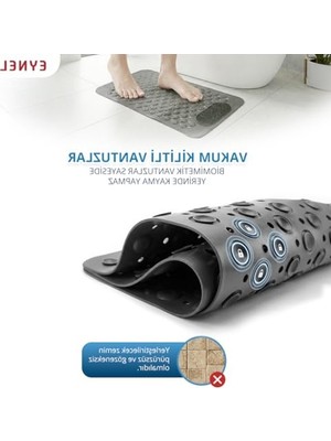 Aesco Vantuzlu Kaydırmaz Banyo Paspası, Duş Kabini ve Küvet Için Ideal Boyut