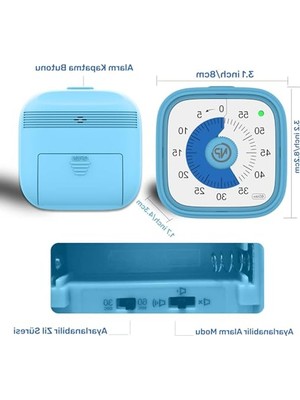 Aesco 60DK Analog Alarm Zamanlayıcı, Pomodoro Tekniği ile Öğrenci Motivasyonu Için Uygun