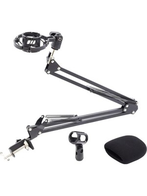 Aesco Mikrofon Standı Seti - Shock Mount ve Sünger ile Birlikte