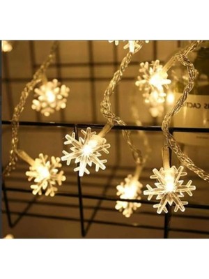 Aesco 5 Metre LED Işıklı Kar Tanesi Işık Zinciri - Pilli