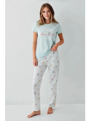 Melonika Rolypoly RP3810-S Kadın Kısa Kol Pijama Takımı Mlnk