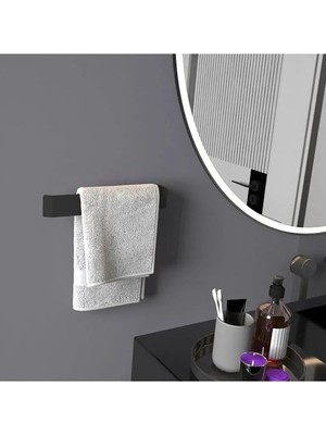 Aesco Siyah Paslanmaz Çelik Havluluk, Şık Banyo Aksesuarı