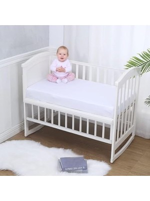 Aesco Oeko-Tex Sertifikalı %100 Pamuk Bebek Çarşafı, Beyaz