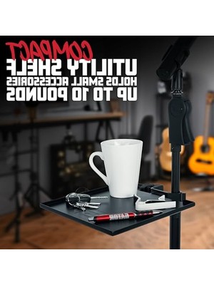 Aesco Clamp-On Utility Shelf, 9x2 Inç Yüzey, 10 Pound Taşıma Kapasitesi