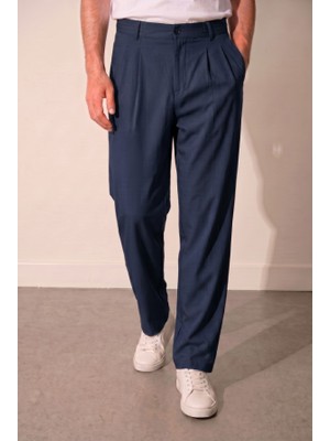 Efnaz Style Erkek Rahat Kesim Çift Pileli Beli Lastikli Pantolon