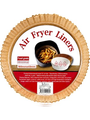 Go İthalat 50PCS Yuvarlak Taban: 16CM - Kenar: 4.5cm Air Fryer Pişirme Kalıp Kağıt (5468)