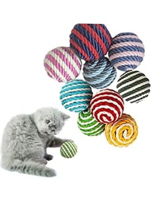 Aesco Renkli Kedi Oyun Topu 4 cm (5 Adet)