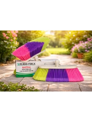 Get Store Elmas Fırça Battal Oto Yıkama Fırçası, Çok Amaçlı Temizlik Fırçası, Jant ve Lastik Temizleme, Karışık Renk, 23 cm