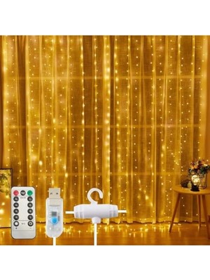 Aesco Kumandalı LED Perde - 3x3 Metre, Animasyonlu