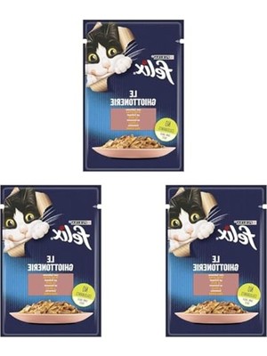Aesco 85 gr Somonlu Kedi Yaş Maması - 3 Paket