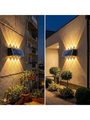 Aesco Güneş Enerjili Bahçe Duvar Lambası, Su Geçirmez ve Dekoratif