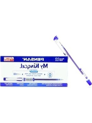 Aesco Mavi 12'li Paket Jel Kalem, 0.5 mm Ince Uç, Metal Klipsli