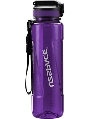 Aesco Tritan Su Matarası, 850ML Kapasite, Mor Renkli ve Pipetli
