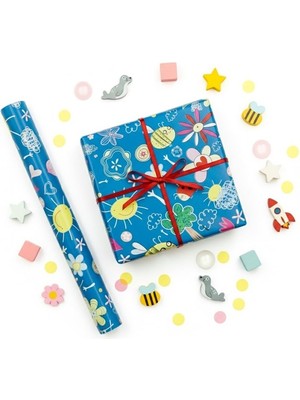 Aesco 70X100 cm Çocuklar Için Hediye Paketleme Kağıdı, 2'li Set