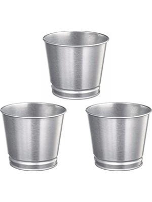Aesco Paslanmaz Çelik Bitki Saksısı, 3 Adet, Boyanabilir, 9 cm Çapında