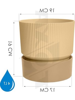 Aesco Ixora Saksı (4, Karışık, 4 Litre)