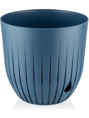 Aesco Mavi Çizgi Saksı, 1 Litre Kapasite ile Bitki Yetiştiriciliği