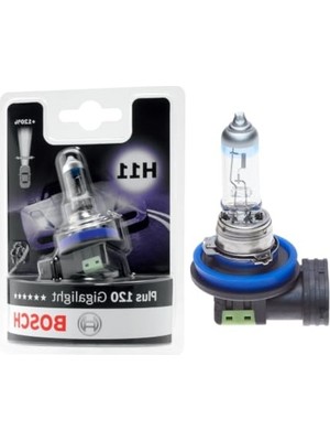 Aesco H11 12V 55W Halojen Ampul, Plus 120 Gigalight, Yüksek Işık Gücü
