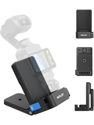 Aesco Djı Osmo Pocket 3 Mıknatıslı Tutucu, Stant, Genişletme Adaptörü, 180° Ayarlanabilir Sap, 1/4 Inç Dişli Delikli ve Soğuk Ayakkabı Tutuculu Metal Tutucu