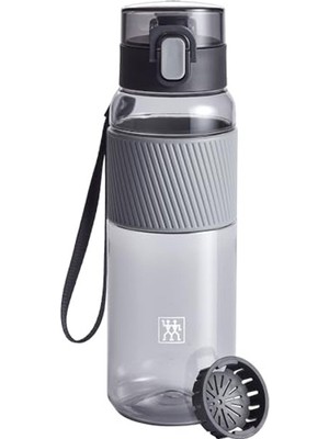 Aesco Bpa Içermez Su Şişesi, 680 Ml, Ofis ve Spor Için Uygun, Gri Renk