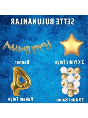 Aesco Beyaz Gold Konsept Doğum Günü Kutlama Seti