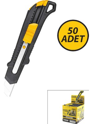 Go İthalat 50 Adet Siyah Plastik Gövde Falçata Maket Bıçak (5250)