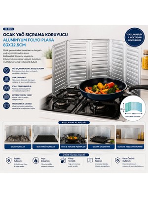Go İthalat Ocak Yağ Sıçrama Koruyucu Alüminyum Folyo Plaka 84X32.5CM (5250)
