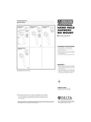 Seraç Delta Faucet Tek Püskürtme El Tipi Duş Başlığı, Beyaz 59462-WHB-PK