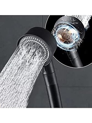 Seraç Turbo Black Power Siyah Pervaneli 5 Fonksiyonlu Yüksek Basınçlı Mat Siyah Duş Başlığı El Duşu - Garantili