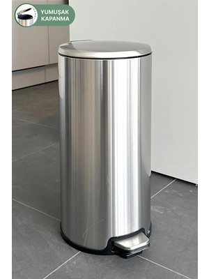 Ansan Cigo Pedallı Çöp Kovası 20LT Mat Metal