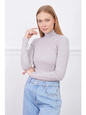 FullaModa Fitilli Balıkçı Yaka Slim Fit Bluz