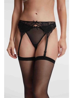 Nevamel® Dantelli Jartiyer String ve Çorap 3'lü Takım
