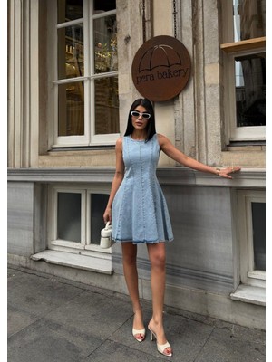 Aida Fashion Denim Elbise Kadın