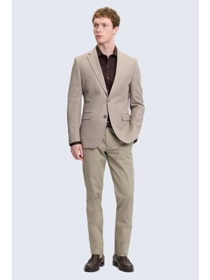 Hatemoğlu Vizon Slim Fit Mono Yaka Klasik Ceket