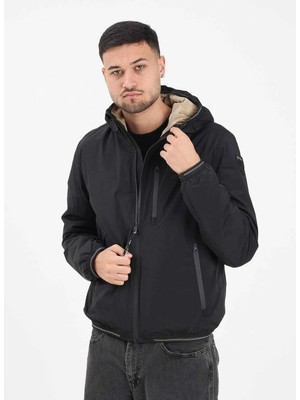 Blauer Siyah Erkek Kapüşonlu Standart Fit Ceket 25WBLUC11083-999 Devon